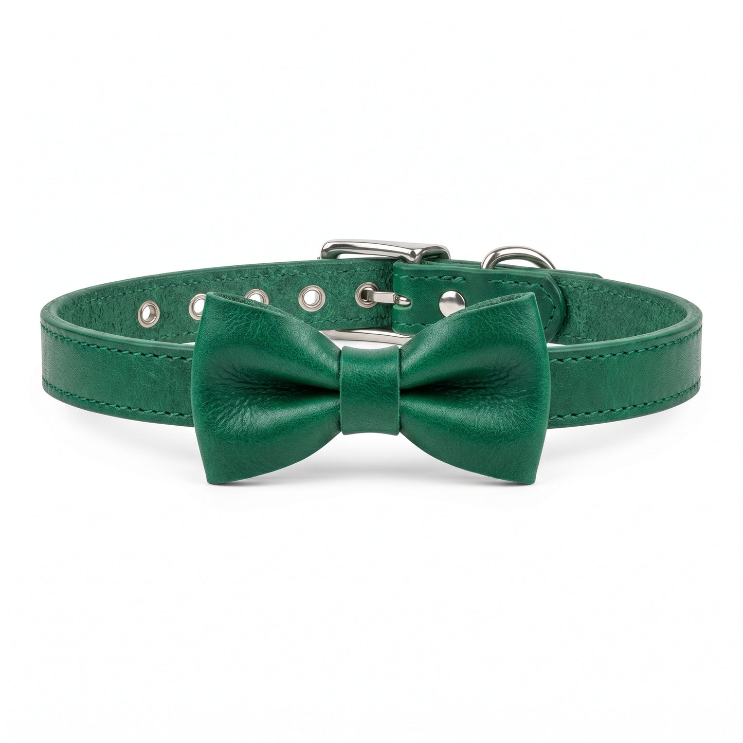 Roxey Medium Leather Cat Collar Emerald