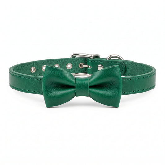 Roxey Medium Leather Cat Collar Emerald