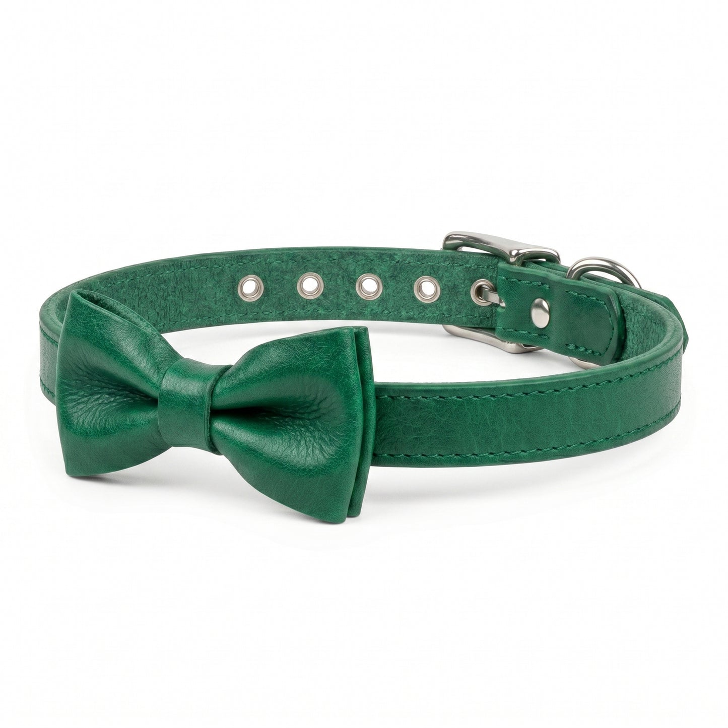 Roxey Medium Leather Cat Collar Emerald